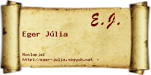 Eger Júlia névjegykártya